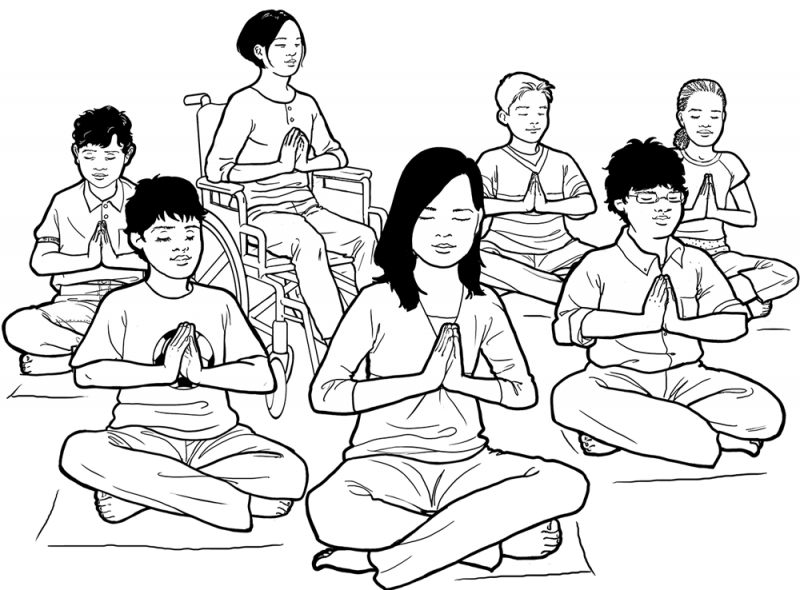 Namaste group of children